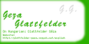 geza glattfelder business card